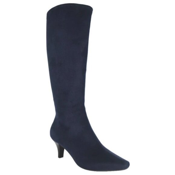 NWT Impo Womens Namora Blue Memory Foam Kitten Heel Knee High Boots Size 7WC - Picture 1 of 9